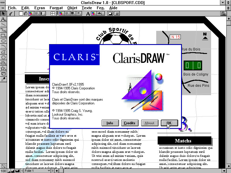 ClarisDraw for Windows (French)- About